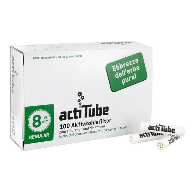 ActiTube - Filtri al carbone attivo - Regular 8mm - Scatola da 100 pz.