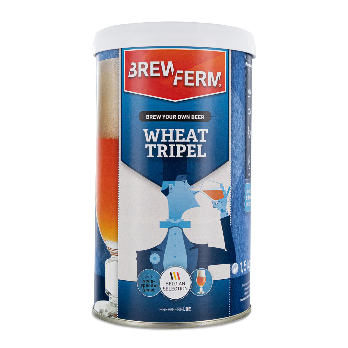 Brewferm - Kit birra Wheat Tripel – Set per birra fai da te – 15 litri –  Una birra dorata con un aroma sottile e speziato